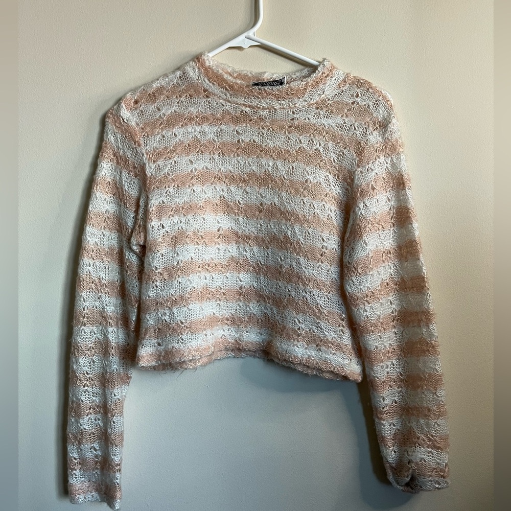 Vintage 90s Lajaté Stripe Crop Sweater - Medium (runs small)
